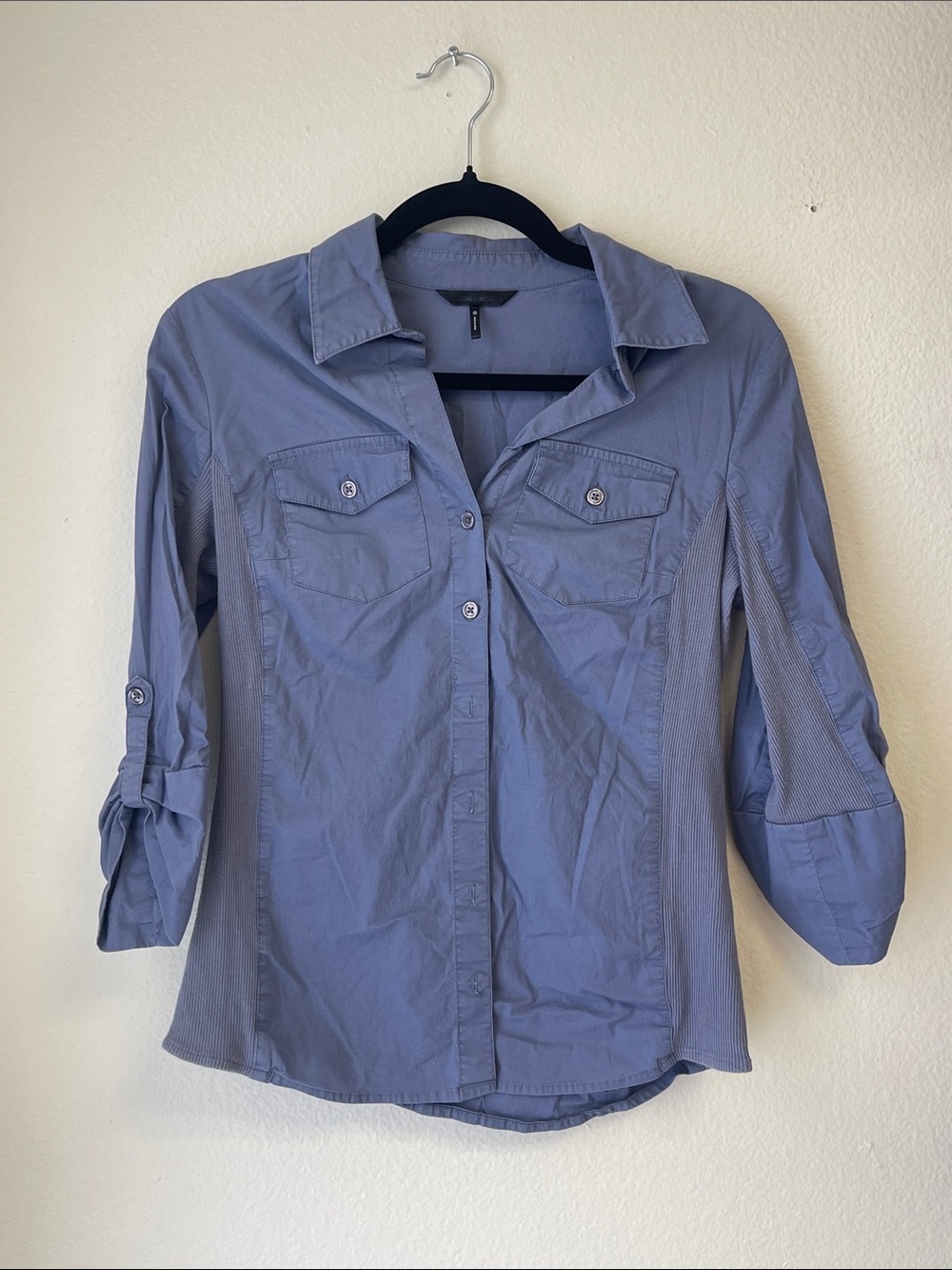 Daisy Fuentes Light Blue Button-Up Utility Shirt